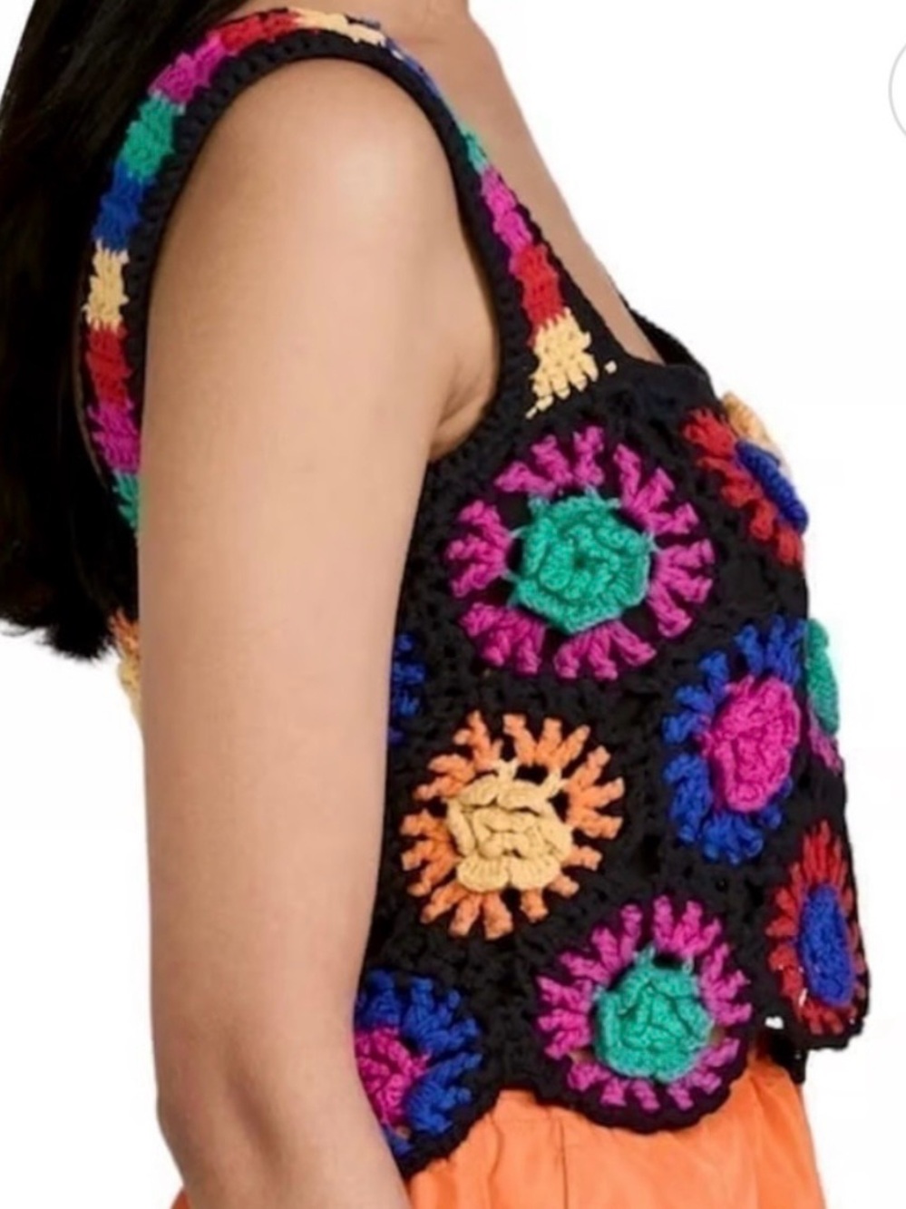 Farm Rio Colorful Crocheted Crop Top - Picture 3 of 13